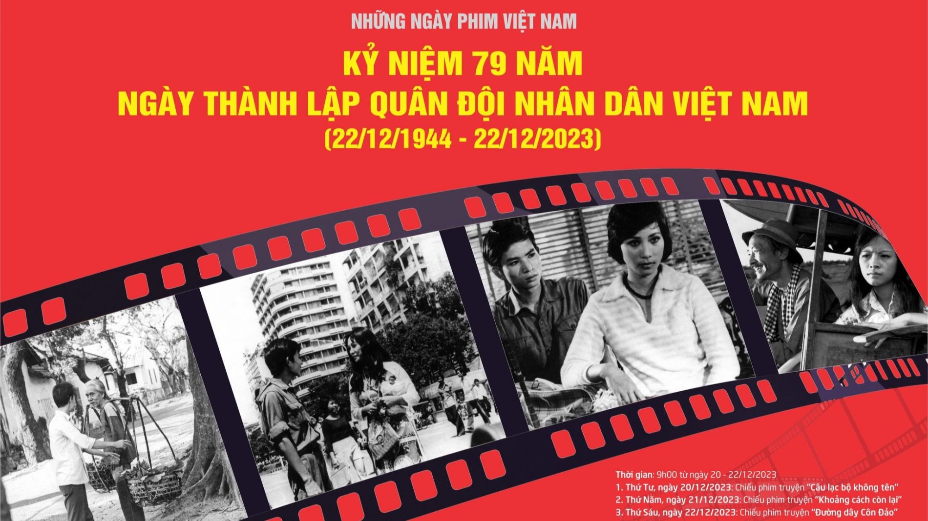 Hà Nội: Chiếu miễn phí 3 bộ phim Việt đậm chất Cách mạng nhân dịp 22/12 Hà Nội: Chiếu miễn phí 3 bộ phim Việt đậm chất Cách mạng nhân dịp 22/12